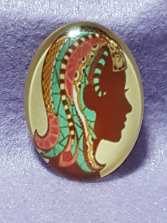CABOCHON - 40 X 30MM GLASS OVAL - ZODIAC SIGNS