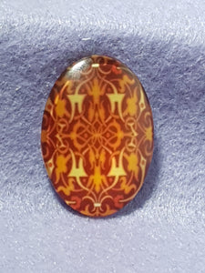 CABOCHON - 35 X 25MM GLASS OVAL - PATTERNS
