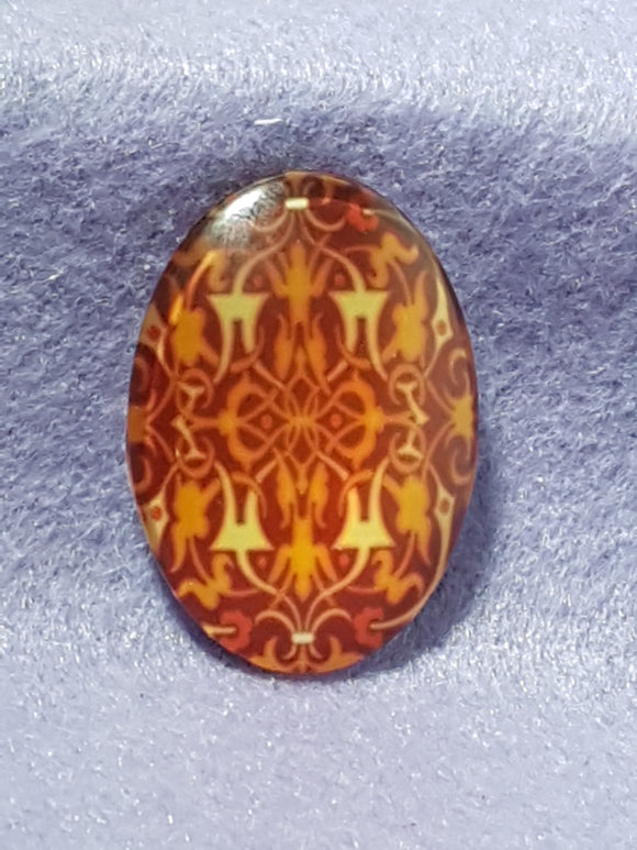 CABOCHON - 35 X 25MM GLASS OVAL - PATTERNS