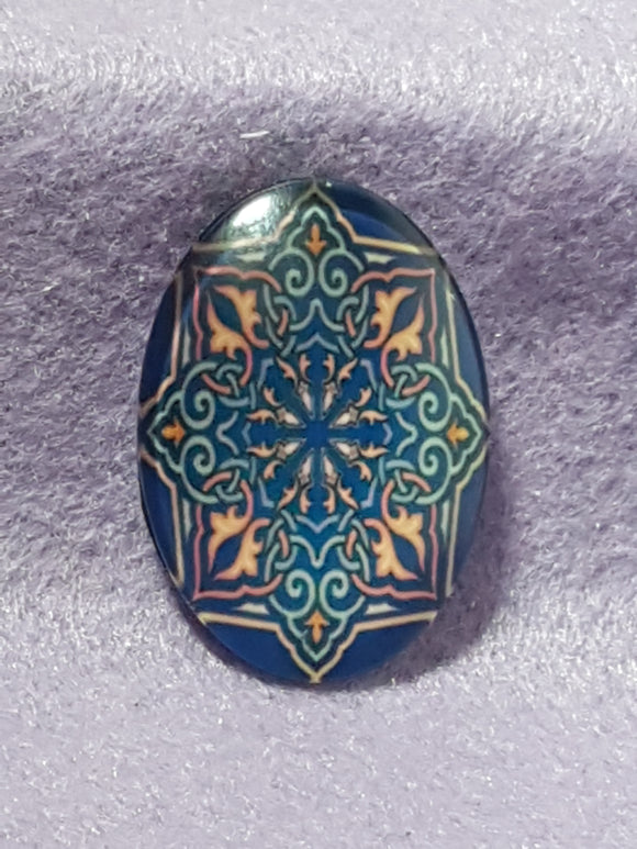 CABOCHON - 35 X 25MM GLASS OVAL - PATTERNS