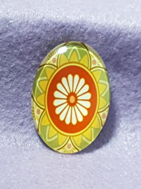 CABOCHON - 35 X 25MM GLASS OVAL - PATTERNS