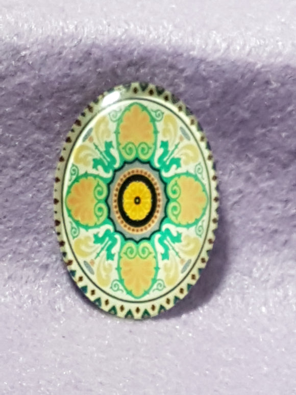 CABOCHON - 35 X 25MM GLASS OVAL - PATTERNS