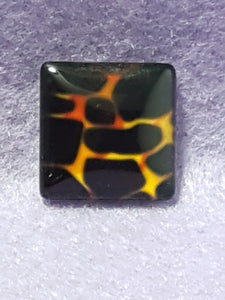 CABOCHON - 20 X 20MM GLASS SQUARE - LEOPARD PRINT