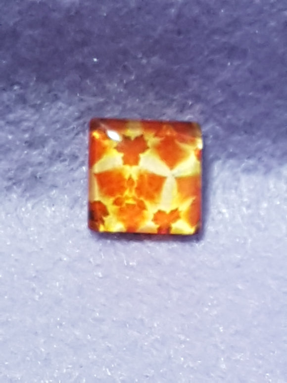 CABOCHON - 15 X 15MM GLASS SQUARE - FLORAL PATTERN