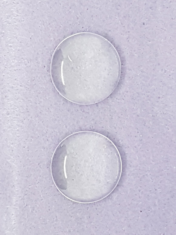 CABOCHON - 25MM GLASS TRANSPARENT CIRCLE - NO HOLE