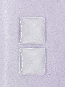 CABOCHON - 25 X 25MM GLASS TRANSPARENT SQUARE - NO HOLE
