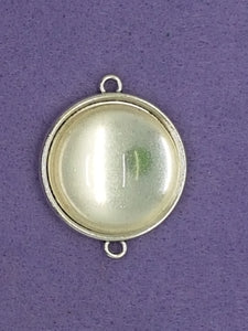 CABOCHON - 35 X 28MM DOMED GLASS TRANSPARENT ROUND SETTING