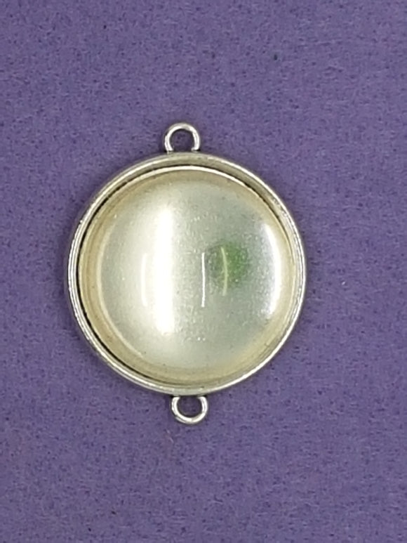 CABOCHON - 35 X 28MM DOMED GLASS TRANSPARENT ROUND SETTING