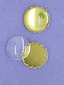 CABOCHON - 18MM DOMED GLASS TRANSPARENT ROUND SETTING