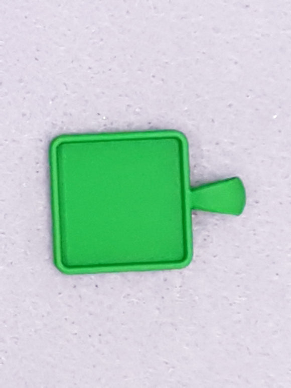 CABOCHON - 32 X 22MM GREEN SPRAY PAINTED SQUARE CAB SETTING