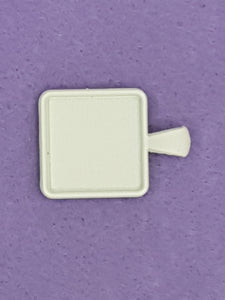 CABOCHON - 32 X 22MM CREAM SPRAY PAINTED SQUARE CAB SETTING