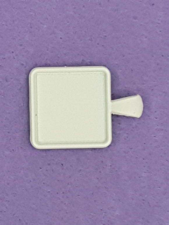 CABOCHON - 32 X 22MM CREAM SPRAY PAINTED SQUARE CAB SETTING