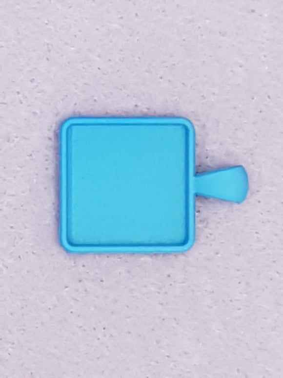 CABOCHON - 32 X 22MM BLUE SPRAY PAINTED SQUARE CAB SETTING