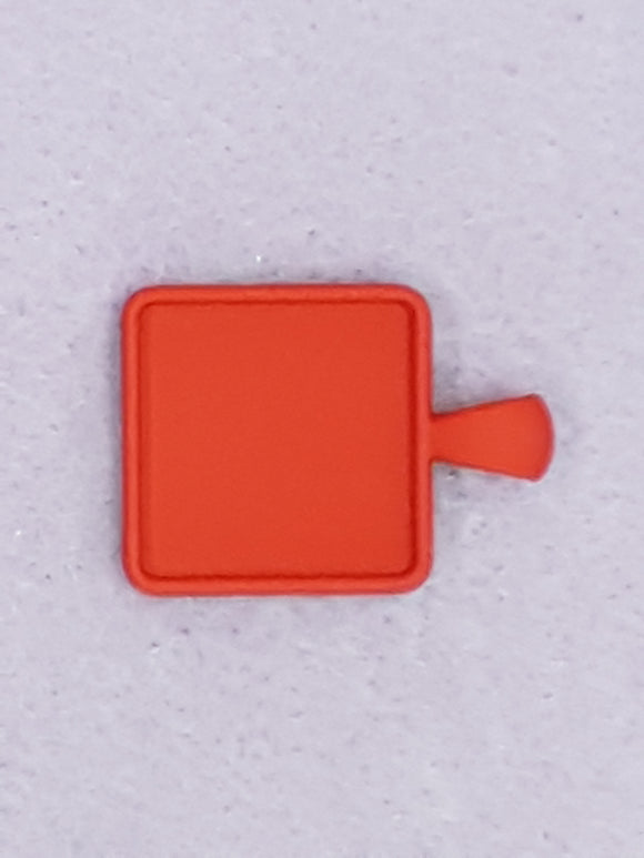 CABOCHON - 32 X 22MM RED SPRAY PAINTED SQUARE CAB SETTING