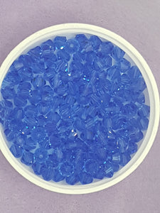 BICONES - 6MM CRYSTAL GLASS FACETED BEADS - GRADE AA - DARK BLUE