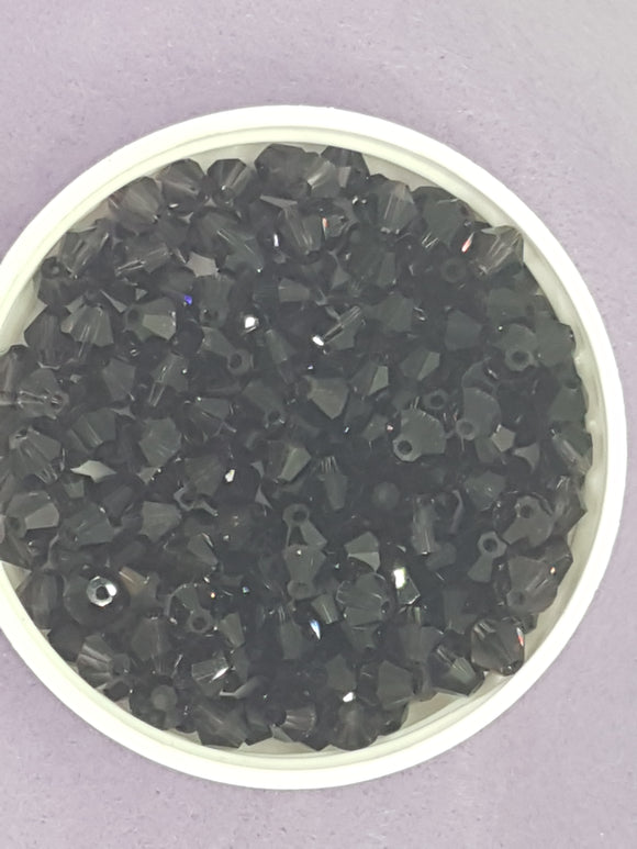 BICONES - 6MM CRYSTAL GLASS FACETED BEADS - GRADE AA - PURPLE
