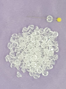 BICONES - 6MM CRYSTAL GLASS FACETED - SIDE DRILLED - GRADE AA - CLEAR