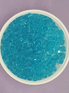 BICONES - 6MM CRYSTAL GLASS FACETED BEADS - GRADE AA - DARK SKY BLUE