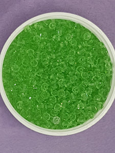 BICONES - 4MM GLASS FACETED BEADS - LAWN GREEN (01)