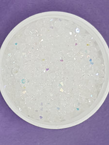 BICONES - 4 x 3.5MM CRYSTAL GLASS FACETED BEADS - AB CLEAR