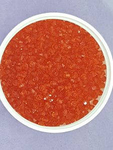 BICONES - 3MM CRYSTAL GLASS FACETED BEADS - GRADE AA - DARKEST ORANGE