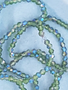 BICONES - 2MM GLASS FACETED ELECTROPLATED BEADS - Per Packet - LIME GREEN