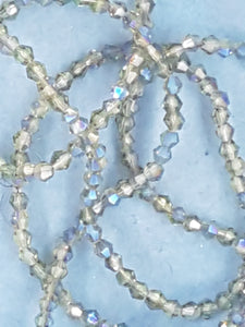 BICONES - 2MM GLASS FACETED ELECTROPLATED BEADS - Per Packet - DARK KHAKI