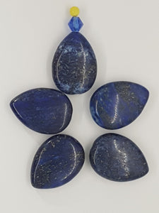 25 X 18MM NATURAL LAPIS LAZULI TEARDROP BEAD - TOP DRILL