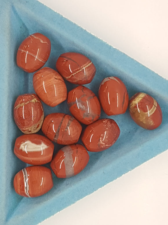 18X13MM NATURAL RED JASPER OVAL BEADS