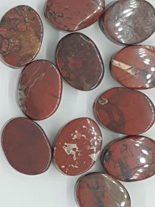 16X12MM NATURAL BRECCIATED OVAL RED JASPER BEADS