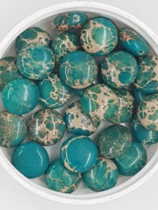 12X6MM NATURAL REGALITE FLAT ROUND BEADS