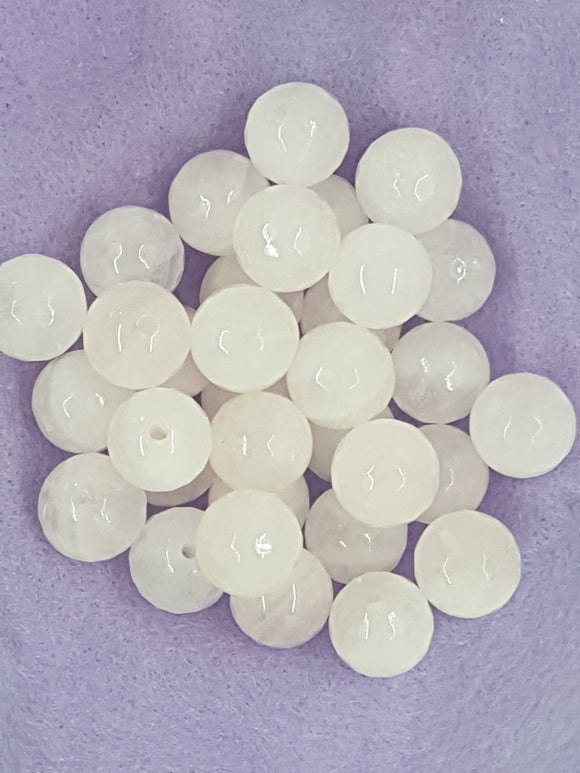 12MM FACETED NATURAL ROSE QUARTZ BEADS