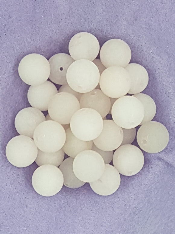 12MM FROSTED NATURAL ROSE QUARTZ BEADS