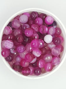 8MM FACETED AGATE BEADS - MIXED COLOURS