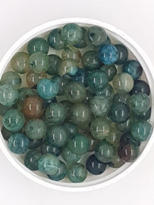 8MM NATURAL DRAGON VEIN AGATE BEADS
