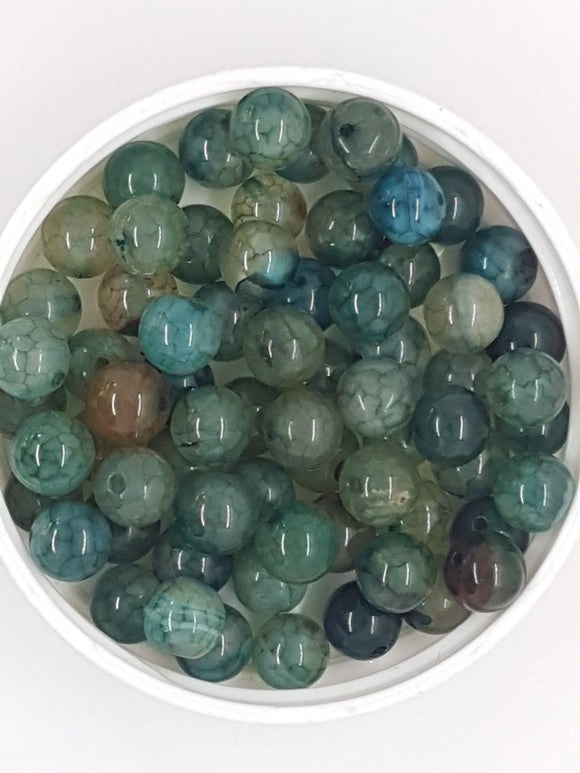 8MM NATURAL DRAGON VEIN AGATE BEADS