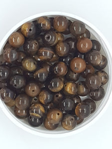 8MM NATURAL TIGER EYE BEADS