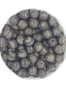 8MM NATURAL BLACK WOODLACE STONE BEADS
