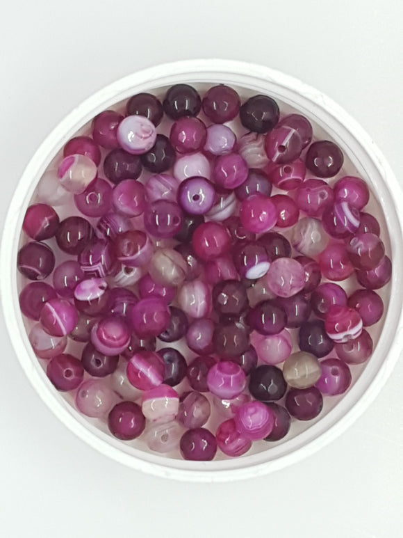6MM MIXED FACETED/NON FACETED AGATE BEADS - MIXED COLOURS