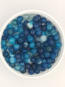 6MM MIXED FACETED/NON FACETED AGATE BEADS - MIXED COLOURS