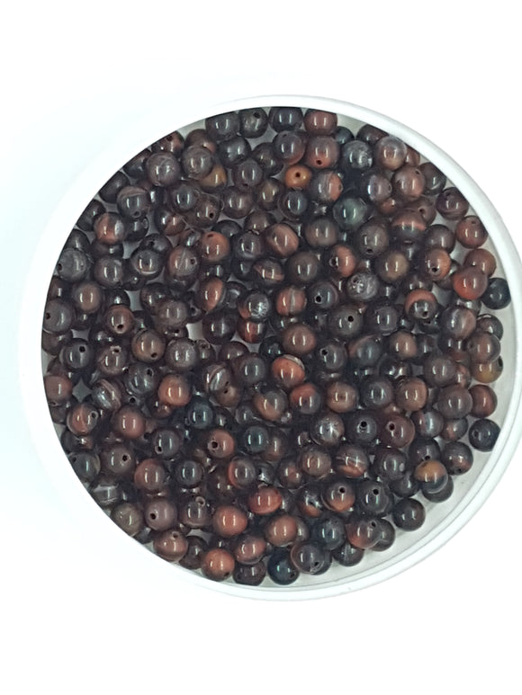 4MM NATURAL TIGER EYE - HEATED/DYED BEADS