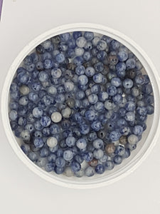 4MM NATURAL BLUE SPOT STONE BEADS
