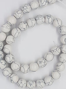 10MM SYNTHETIC HOWLITE BEADS