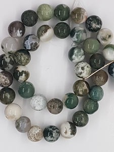 10MM NATURAL TREE AGATE BEADS