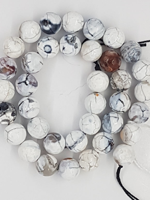 10MM GRADE A NATURAL DRAGON VEIN BEADS