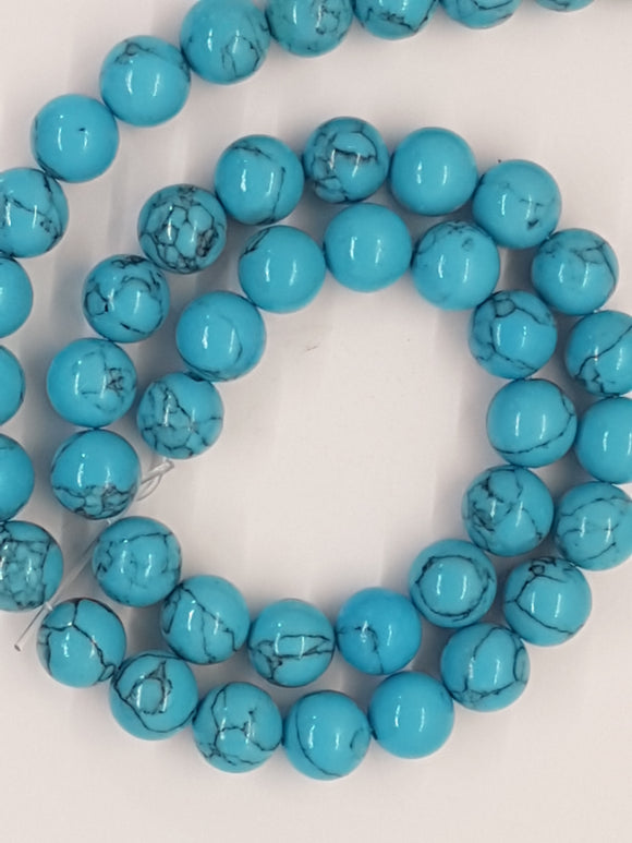 8MM DARK TURQUOISE BEADS
