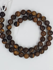 8MM NATURAL TIGER EYE BEADS