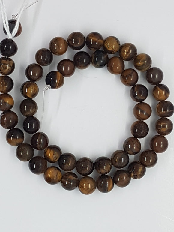 8MM NATURAL TIGER EYE BEADS