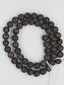 8MM NATURAL BLACK WOOD LACE STONE BEADS