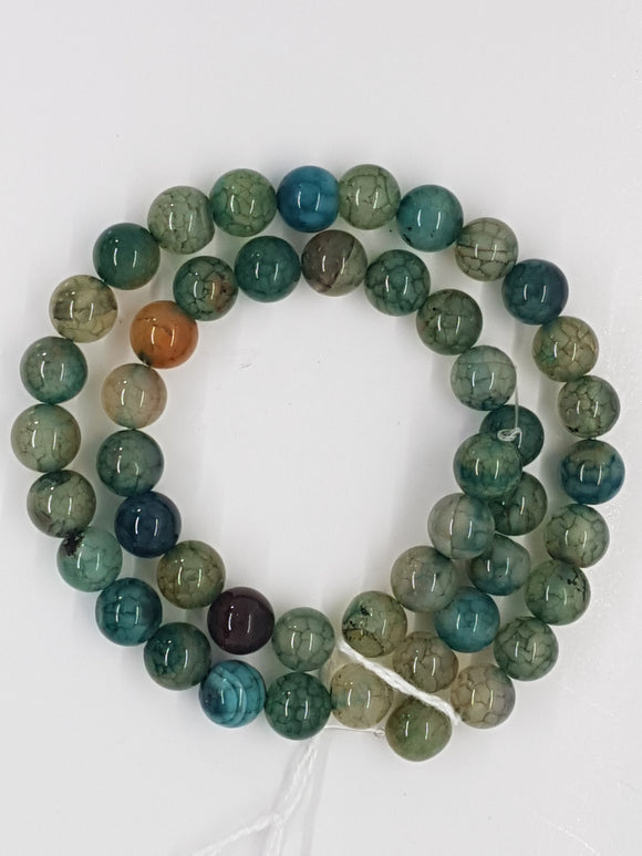 8MM DRAGON VEIN AGATE BEADS
